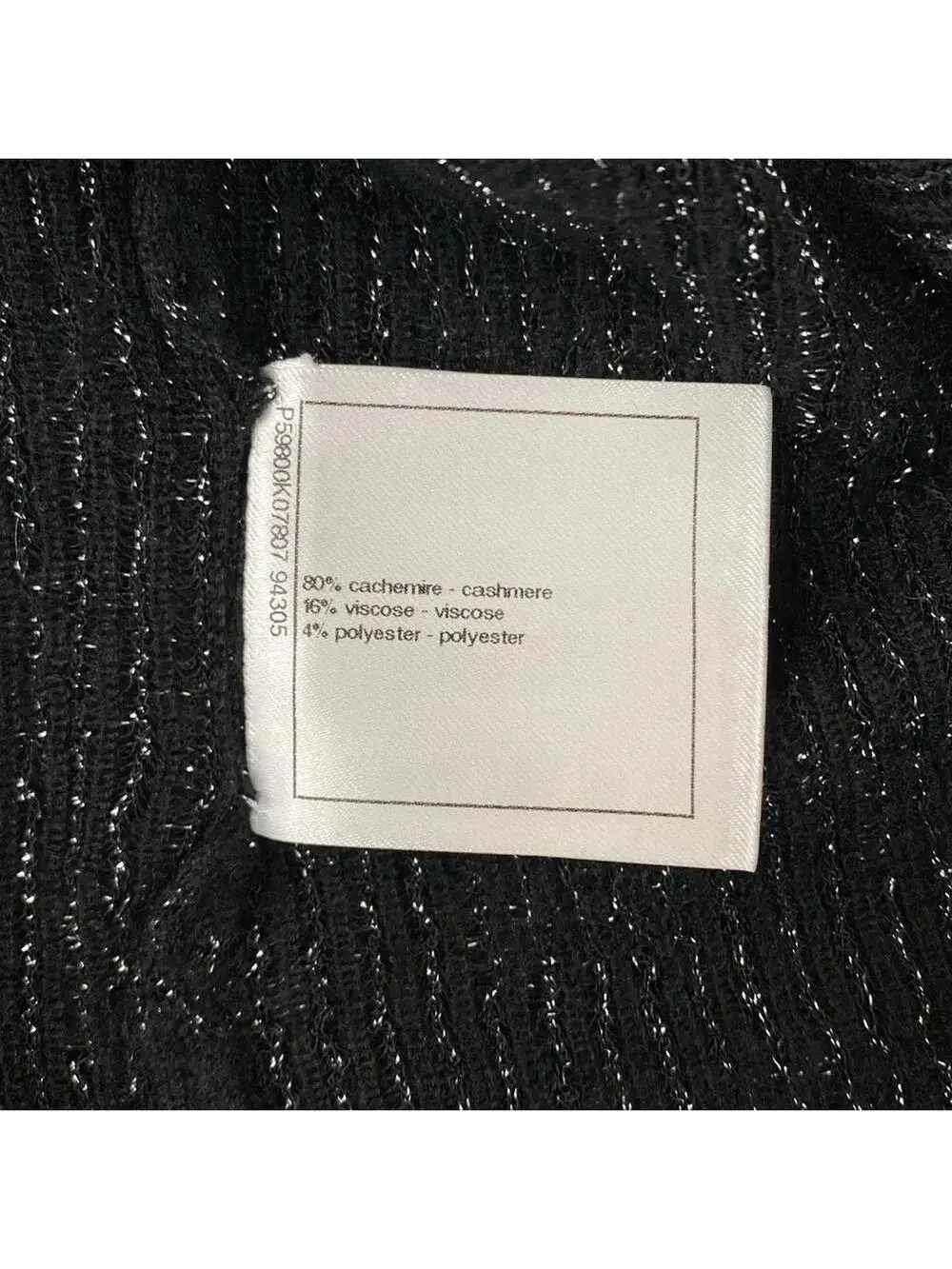 Chanel Black (Outer Fabric) Cashmere #295575C12B